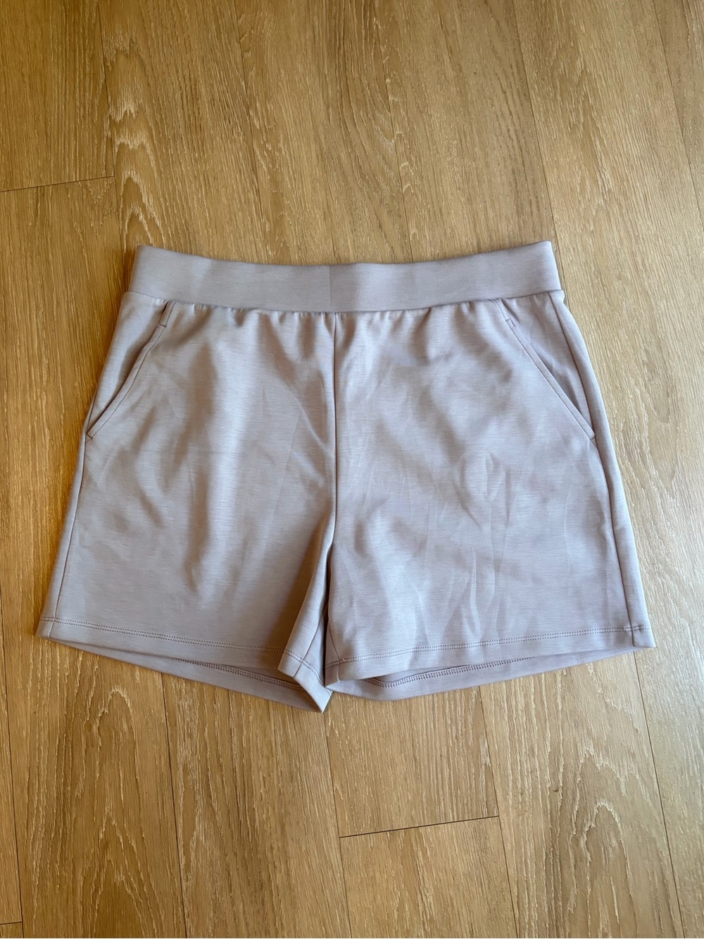 Lilac Purple Soft Elastic-Waist Shorts